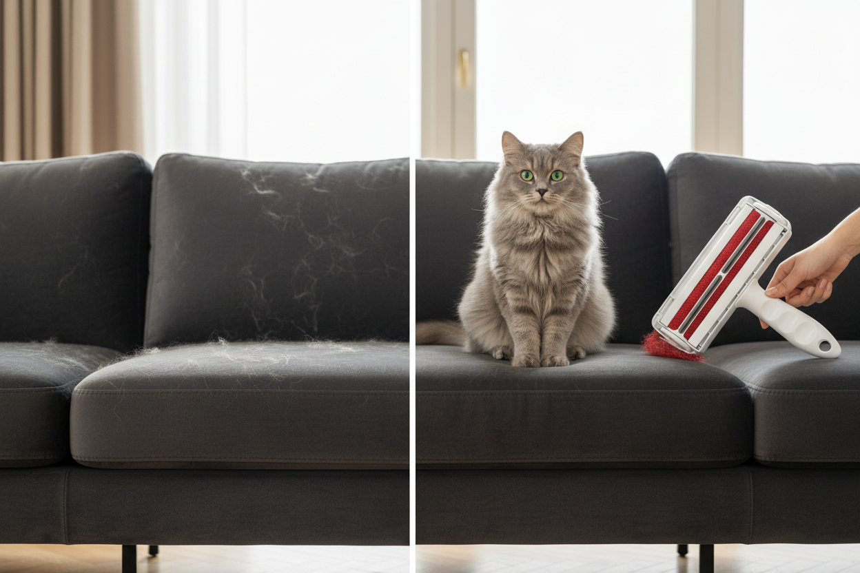 Avant/après - chat canapé